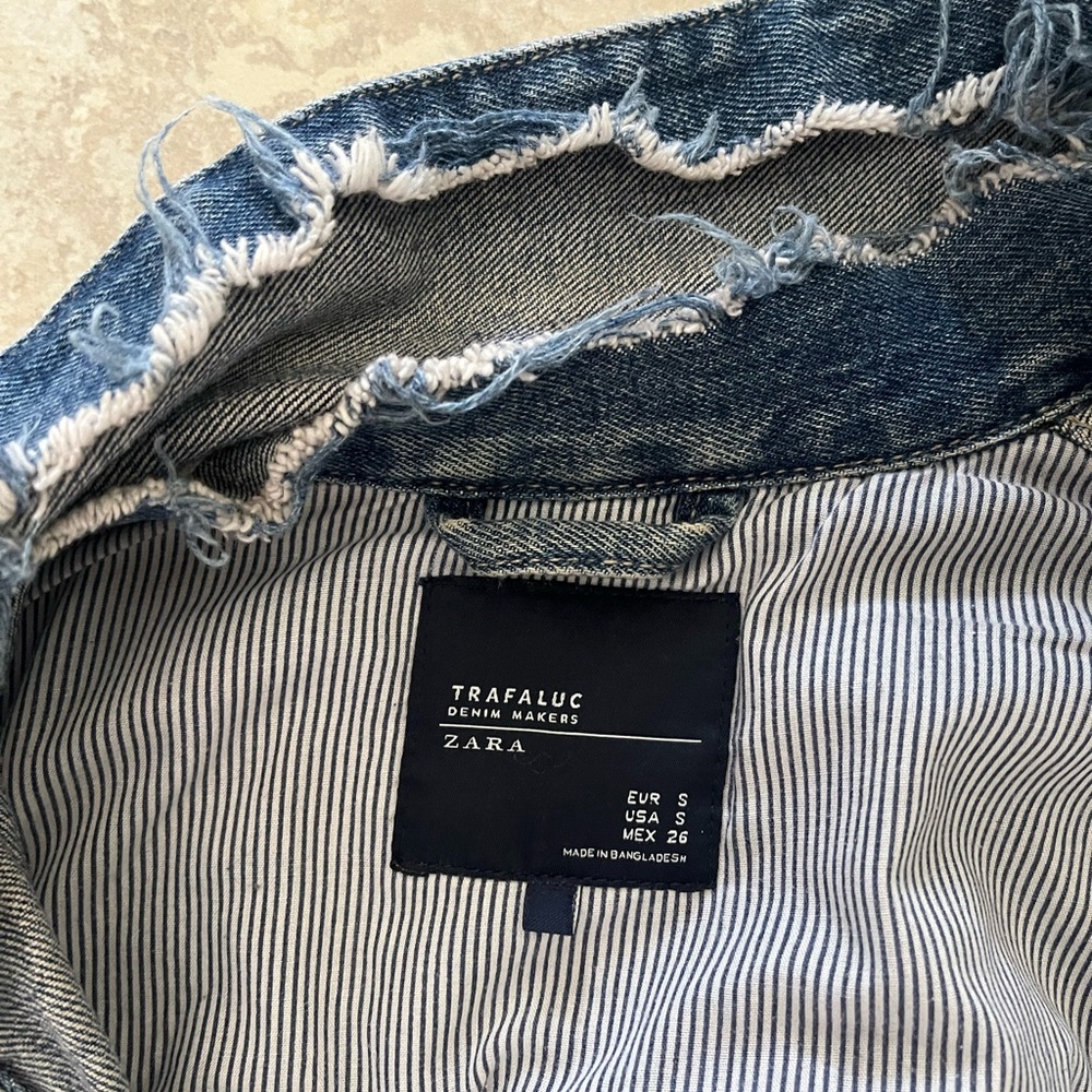 Zara Ragged Jean Jacket - Picture 3 of 4